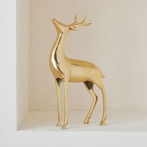 Ensemble de figurines de cerfs dorés, 2 pièces, décoration de table de Noël moderne, sculpture animale artistique pour le salon - Product Image 3