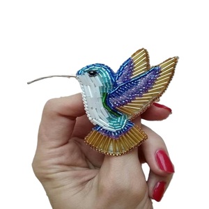 Unique Handmade Seed <b>Beads</b> Bird Brooch Gift Design Fashionable Bird Embroidery Seed <b>Beads</b> Brooch Patch - Product Image 6