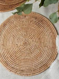 Assiette de présentation en rotin naturel style bohème haut de gamme, tapis de table tressé, fournisseur en gros, prix d'usine - Product Image 6