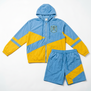 Conjunto Deportivo Unisex con Bloques de Color, Sudadera con Capucha y Cierre Frontal, Manga Larga, Ligero, Transpirable, Ropa Deportiva Informal de Verano - Product Image 1