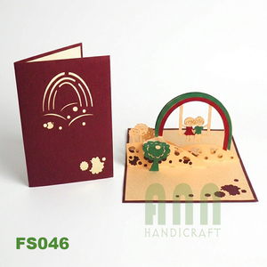 งานฝีมือ ANN HANDICRAFT ผลิตในเวียดนาม ของขวัญขอบคุณแบบ 3 มิติ รูปทรงรุ้ง ตัดแบบไดคัท พิมพ์ลายตามสั่ง งานตัดกระดาษสำหรับงานแต่งงาน - Product Image 6