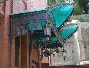 Toldo de Metal Decorativo para Exteriores con Techo de Vidrio y Estructura de Hierro Victoriano, Resistente a la Corrosión y a los Rayos UV, para Entrada de Villa - Product Image 2