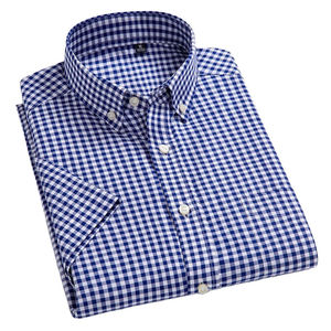 Chemise habillée pour homme 100 % coton respirant et infroissable, idéale pour le bureau et les réunions d'affaires, unie ou imprimée - Product Image 1