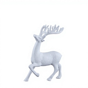 Figura Decorativa Navideña de Reno Metálico, Ecológica, de Dibujos Animados, Hecha a Mano, de Varias Piezas, Blanca - Product Image 1