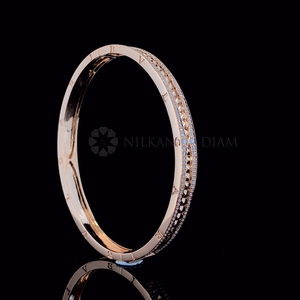 Bracelet élégant en diamant de laboratoire rond Zerol 10K 14K 18K Bracelet en ligne de serpent étincelant en or massif cadeau de luxe pour elle - Product Image 2