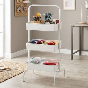 Meubles de rangement pour la maison à Taïwan, étagère de cuisine moderne à 3 niveaux en métal avec revêtement en poudre, non pliable - Product Image 1