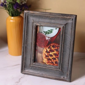 Rustic Wood Photo <b>Frame</b> Rectangular Tabletop Decor Vertical 4x6 Inch Handmade With Leaf Pattern - Product Image 3