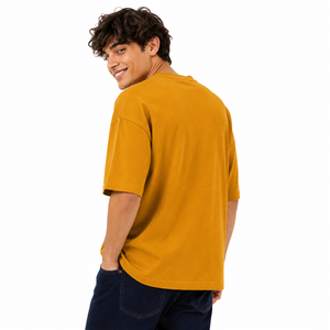 Camiseta de Algodón de <span class=keywords><strong>Color</strong></span> Sólido Extra Grande para <span class=keywords><strong>Hombre</strong></span>, Manga Corta, Cuello Redondo, Estilo Informal, Tejido de Punto <span class=keywords><strong>Jersey</strong></span>, Corte Regular, Amarillo <span class=keywords><strong>Mostaza</strong></span> - Product Image 2