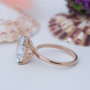 Ensemble de bagues de fiançailles en argent sterling 925 avec moissanite taille princesse, bijoux fins tendance en gros pour alliances certifiées - Product Image 2