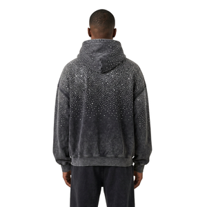 Sweat à capuche ample en molleton épais, motif charbon moucheté, délavé à l'acide, effet vieilli, pour l'hiver, le quotidien et le skate - Product Image 3