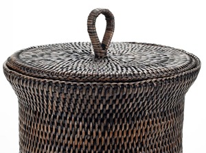 Natural Woven Waste Basket With <b>Lid</b> Suitable For Cafe Hotel Bathroom Utility Basket And Office Paper <b>Bin</b> Wholesale From India - Product Image 6