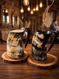 Mug à boire en corne de buffle 100% authentique, design sculpté, pour cadeaux d'affaires et souvenirs - Product Image 6
