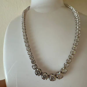 Pendentif tennis ajustable en moissanite, argent sterling plaqué or 14 carats, bijoux fins de luxe pour femmes - Product Image 1