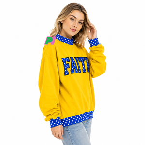Sudadera Transpirable con Cuello Alto y Estampado de Lunares, con Bordado Personalizado, Hombros Caídos y Corte Holgado - Product Image 4