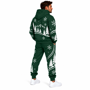 High Quality <b>Men</b> <b>Christmas</b> Tracksuit Graphic Printed Hoodie Sweatpants Set Solid Colour Custom <b>Men's</b> Holiday Jogger <b>Suit</b> - Product Image 6