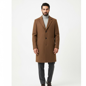 <b>Men's</b> Warm <b>Wool</b> Canvas <b>Overcoat</b> Lining Customized Fabric Quick Dry Breathable <b>Long</b> Winter Classic OEM Custom Logo - Product Image 3
