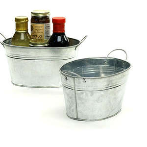 Macetas Decorativas de Metal para Jardín, Precio Atractivo, Venta al Por Mayor |   Bañeras Galvanizadas Redondas y Ovaladas para Botellas de Vino en Venta - Product Image 1