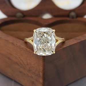 Classic 4 carat cushion Cut Diamond Engagement Ring Yellow Gold Style Women's Natural Diamond Jewelry - Product Image 3