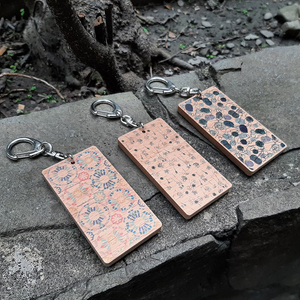 Custom Rectangle Wood Key Chain Floral Holder <b>Ring</b> Charm for Souvenir Gifts - Product Image 4