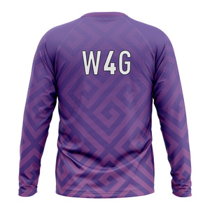 Custom Sublimation Men's Full Sleeve Crew Neck Gym Shirt Eco Friendly Yoga Workout Leisure <b>Top</b> Quick Dry OEM Factory - Product Image 5