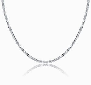 KIVORA Moissanite Tennis Necklace Round Brilliant Cut 925 Silver <b>Box</b> Chain Unisex Luxury Jewelry IGI Certified Gift for <b>Wedding</b> - Product Image 3