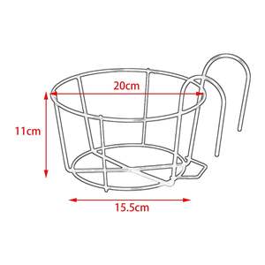 Macetero Colgante Multiusos para Barandilla, Soporte para Macetas de Flores para Terraza, Balcón, Jardín, Cesta de Metal Negra - Product Image 5