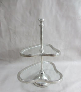 Support à gâteaux et pâtisseries en verre avec bordure métallique, accessoires de cuisine pour mariages, fêtes, présentoir à biscuits, outils à gâteaux - Product Image 6