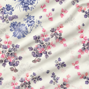 Tela Popelina 100% Algodón con Estampado Floral Azul, Tejida para Camisas, Cortinas y Decoración del Hogar, 100GSM, Pedido Personalizado - Product Image 2
