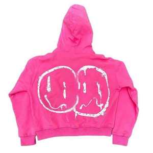เสื้อฮู้ดซิปผ้าเทอร์รี่ฟลีซพิมพ์ลายดิจิตอลตามสั่ง เนื้อผ้าหนา 100% คอตตอน สไตล์วินเทจ ทรงโอเวอร์ไซส์ ดีไซน์เรียบง่าย สำหรับฤดูหนาว - Product Image 4