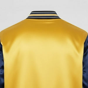 Customized Black Satin Varsity <b>Jacket</b> with Embroidered Patch Stand Collar Sports Bomber Winter Hot Sale Letternman Design - Product Image 6