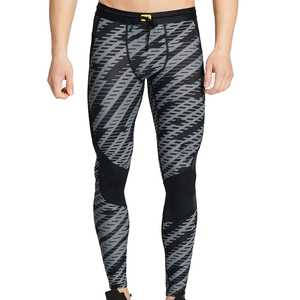 Leggings de compression longs pour hommes, motif géométrique, en spandex et polyester, taille élastique, vêtements de sport - Product Image 2