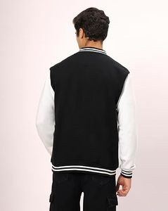 Factory Custom <b>Men</b> Wool Blend Eco-Friendly Winter Varsity <b>Jacket</b> <b>White</b> Chenille Streetwear Letterman Stand Collar Covered Button - Product Image 4