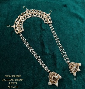 Designer Ethnic <b>Indian</b> Bridal CZ <b>Hair</b> Ornament Choti Patti With Two Jhumki Luxury Traditional Wedding <b>Hair</b> <b>Accessory</b> Collections - Product Image 4