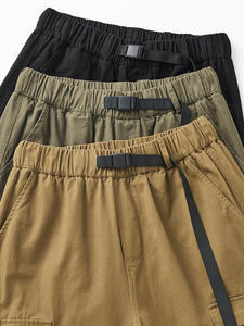 Pantalones Cargo Tácticos Negros para Hombre, Tejido de Poliéster Transpirable, Cintura Media, Pierna Recta, Múltiples Bolsillos, Cierre con Cordón - Product Image 4