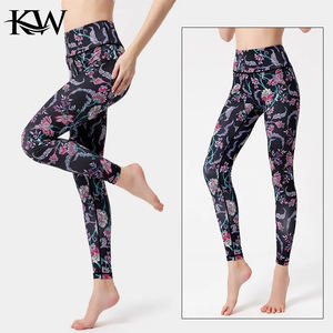 Yoga Pants <b>Women</b> High Waist <b>Trainer</b> Sports Leggings Long Tights <b>Floral</b> Push Up Running Trouser Workout Tummy Control - Product Image 6