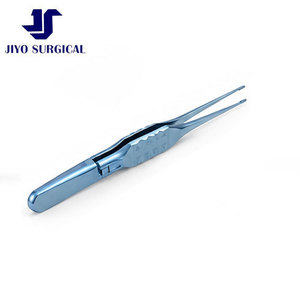 Pinces à tissus pour blepharoplastie D&K Rabkin de haute précision, 4 1/2 pouces, tiges droites en titane, dents fines 1x2, poignée ergonomique - Product Image 5