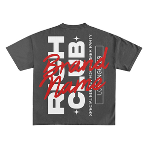 Camiseta de Manga Corta Gris Oscuro para Hombre, Marca Personalizada, Cuello Redondo, Corte Regular, Estampado de Letras, Estilo Casual Vintage, Corte Cuadrado - Product Image 3