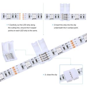 Kit di 40 Connettori per Strisce LED a 4 Pin, Adattatori Senza Saldatura a Forma di L e T per Strisce LED RGB 5050 10mm - Product Image 2