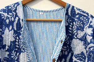 Veste courte matelassée en coton à imprimé floral, style bohème, veste bomber en coton pour femmes au meilleur prix - Product Image 4