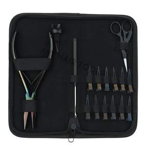 Kit profesional de pinzas para extensiones de cabello con pinza para extensiones adhesivas, pinza de crimpado plano, removedor de cuentas y accesorios para herramientas de extensiones de cabello - Product Image 5