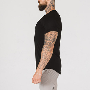 Camiseta de Manga Corta para Hombre, Corte Ajustado, Cuello Redondo, Color Sólido, Estilo Casual, Tejido Jersey, Largo Regular, 100% Algodón - Product Image 3