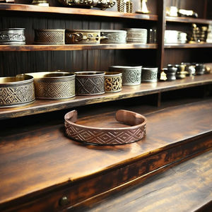 กำไลข้อมือทองแดงแท้สไตล์ทิเบตแบบวินเทจ ผสมผสานความดั้งเดิมและความทันสมัย ทำด้วยมือ สำหรับผู้ชาย ผู้หญิง ปรับขนาดได้ แบบอินเดีย สำหรับทุกเพศ - Product Image 3