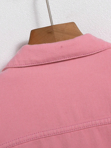 Chaquetas Vaqueras Extra Grandes Color Rosa para Hombre con Personalización Completa, Chaqueta Vaquera Deportiva Personalizada para Hombre para Uso en Exteriores - Product Image 4