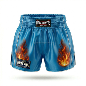 Unisex Custom Muay Thai Shorts 100% <b>Polyester</b> Satin Made Breathable Martial Arts Wear Wholesale OEM Low MOQ - Product Image 4