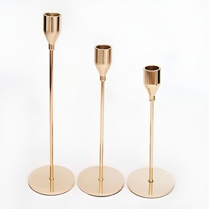 Wholesale Luxury Gold Stainless Steel Custom Handmade Christmas Candlestick Holder Set of 3 & Candle Lantern for Home Decor - Product Image 3