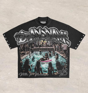 Nuevo Diseño, Camisetas de Hombre de Manga Corta, 100% Algodón Tejido, Transpirable, con Estampado DTG, Efecto Desteñido, de Alta Calidad, Conjunto Corto - Product Image 2