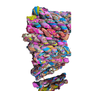 Cinta de Seda Reciclada de Sari, Hilo de Seda Trenzado Hecho a Mano, Cinta de Fibra Natural para Manualidades, Tejido y Joyería, Suministro al por Mayor - Product Image 2