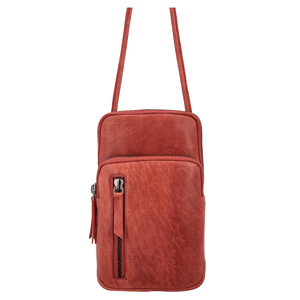 Sac bandoulière en cuir rouge pour femme avec fermeture éclair à pompon, mini sac messager classique pour usage quotidien - Product Image 1