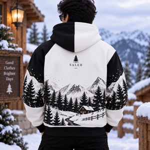 Sweat-shirts à capuche personnalisés brodés d'inspiration noëlienne, pull d'hiver en molleton 100% coton, unisexe, respirant, service OEM - Product Image 2