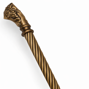 Poignée de porte en laiton massif de luxe Majestic Helix |   Poignée de porte d'entrée principale d'hôtel moderne en or antique pour portes en bois | - Product Image 2